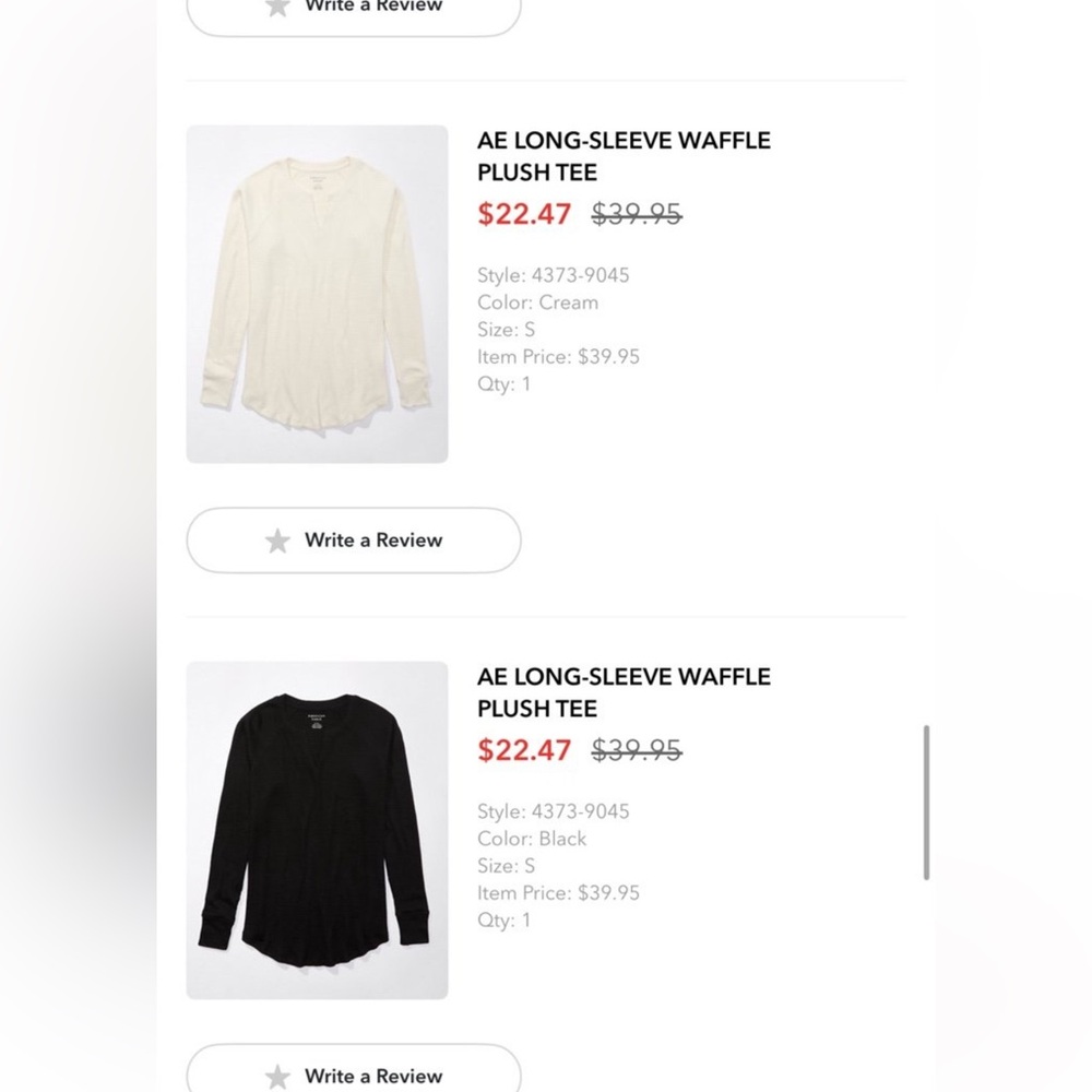 TWO American eagle Henley tops